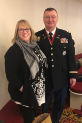 Colonel Greg Knight and his wife Tracey Knight in the House chamber prior to the vote to elect him Adjutant General of the Vermont National Guard